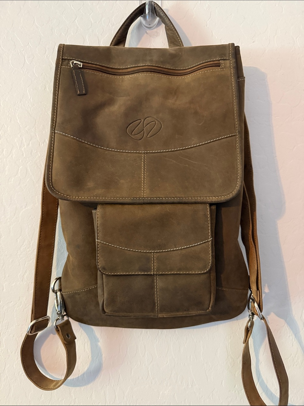 This is a Michael Santoro Design Premium Leather Flight Jacket backpack